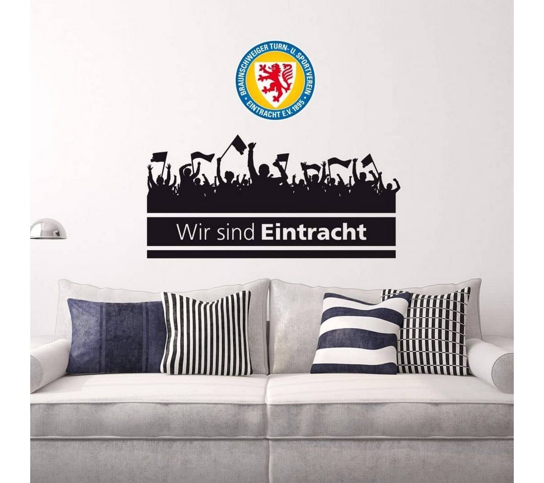 Eintracht Braunschweig Wandtattoo Fußball Wandtattoo Wir sind Eintracht Fans Logo Braunschweig Löwenstadt, Wandbild selbstklebend, entfernbar von Eintracht Braunschweig