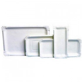 250 Teller, Pappe eckig 16 cm x 20 cm weiss Pappteller von PAPSTAR