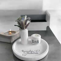Ramadan Geschenkset - Deko Tablett Mit Vase, Trockenblumen & Teelichthalter Ramadan Geschenkset - Deko Tablett Mit Vase, Trockenblumen & Teelichthalter von EinzigArtigbyIvonne