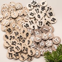 24Er Set Zahlenanhänger Für Diy-Adventkalender, Aus Holz Und Acryl, Adventskalender, Stoffsäckchen, Weihnachten 24Er Set Zahlenanhänger Für Diy-Adventkalender, Aus Holz Und Acryl, Adventskalender, Stoffsäckchen, Weihnachten von Einzigoatig