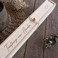 Kerzenbox Taufkerze Personalisiert Holz Gravur | Aufbewahrungsbox Mit Name Kommunion Baby Geschenk Taufe Taufgeschenk Fisch| Acryl von Einzigoatig