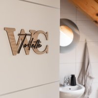 Türschild Wc, Toilette - Türdekoration, Deko Geschenk Zum Einzug, Holzschild Mit Acryl Schriftzug, Wegweiser von Einzigoatig