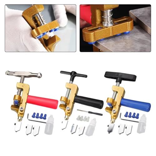 Eioeeklop 1 Satz Fliesenschneider 2 in 1 Glasfliesenschneider Manuell Glasierte Fliesen Spiegelschneidemaschine Öffner Heimwerker Blau von Eioeeklop