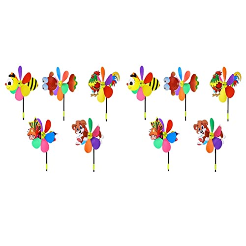 Eioeeklop 10 Stück WindmüHlen Wind Spinner 3D Tier Windrad Garten Ornament für Draussen Garten Rasen Terrasse von Eioeeklop