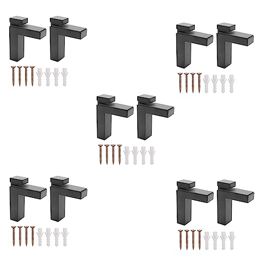 Eioeeklop 10 Stücke Verstellbare/Glas Regal Halterung Wand Halterung Hoch Leistungs Schwimm Halterungen für 3-28 mm Dicke Regale, Schwarz Eioeeklop 10 Stücke Verstellbare/Glas Regal Halterung Wand Halterung Hoch Leistungs Schwimm Halterungen für 3-28 mm Dicke Regale, Schwarz von Eioeeklop