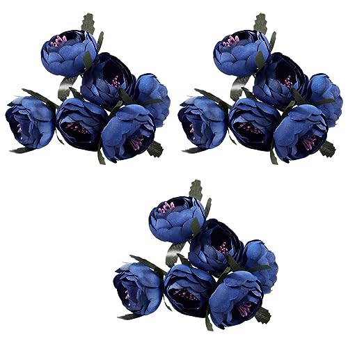 Eioeeklop 18Pcs/Lot Simulation Seidentuch Bouquet Braut Hält Blumen Dekorative Blumen (Königsblau Lila) Einzelblumendurchmesser von Ca. 4,5 cm, Gesamtlänge von Ca. 11 cm von Eioeeklop