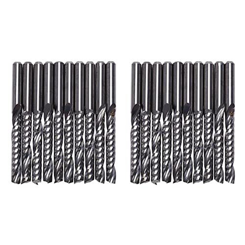 Eioeeklop 20 Stücke Cnc Fräser 3,175X22 mm Einzelne FlöTe Spiral Carbid Cnc Fräser Fräser von Eioeeklop