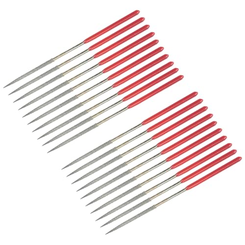 Eioeeklop 20-Teiliges Rundes Diamant-Nadelfeilen-Set, 3 mm X 140 mm, Rundes Diamant-Nadelfeilen-Set zum Schleifen Von Metall, und Glas von Eioeeklop