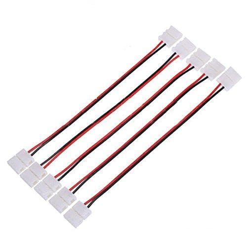 Eioeeklop 20X LED-Leiterplatte-Stecker-Adapter 2 Pin Fuer 5050 und Monocolor RGB-Streifen-8mm breit von Eioeeklop
