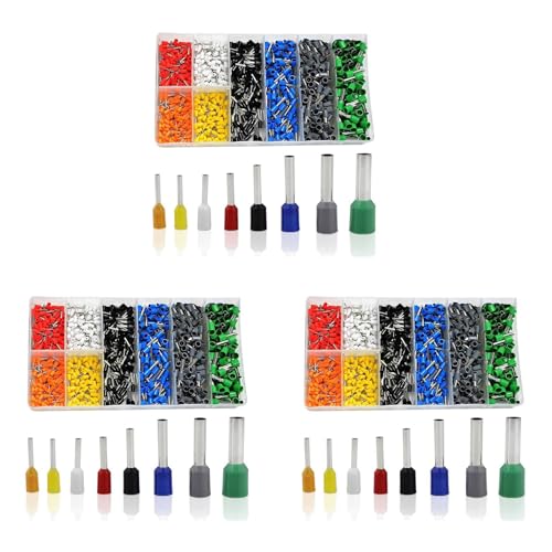 Eioeeklop 2400 Stueck Aderendhuelsen-Set, Aderendhuelsen-Crimpverbinder, Isolierte Aderendhuelsen-Endklemme AWG 22-10, Grosse Sortiment Aderendhuelsen-Set mit Gehaeuse von Eioeeklop