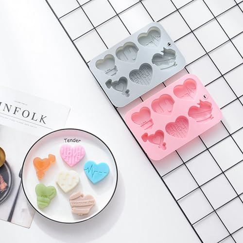 Eioeeklop 25 StüCk Liebe Silikonform DIY Gips Zement Beton Kerze Seifenform Schokolade SüßIgkeiten Backwerkzeug Valentinstag von Eioeeklop