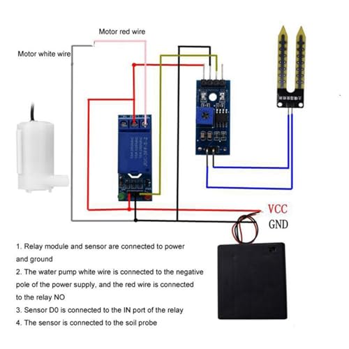 Eioeeklop 2Set Automatisches Bewässerungs-DIY-Kit Wasserpumpe Bodenfeuchtigkeitserkennung Garten Tropfbewässerung Bewässerungssystem von Eioeeklop