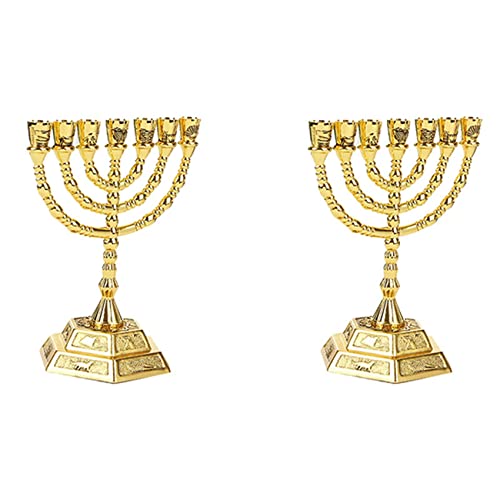 Eioeeklop 2X Goldene JüDische Kerzenhalter Religionen Kandelaber Chanukka Kerzenhalter 7 Zweig -L Eioeeklop 2X Goldene JüDische Kerzenhalter Religionen Kandelaber Chanukka Kerzenhalter 7 Zweig -L von Eioeeklop