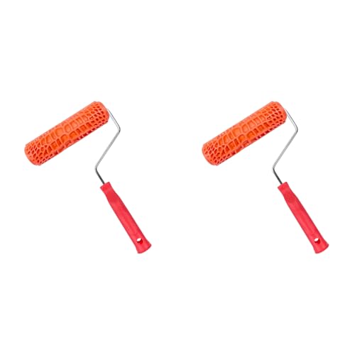 Eioeeklop 2X Gummi-Krokodil-Kornmuster-Farbroller, DIY-Farbe, Textur, Pigmentdruck, Wandmalerei-Roller mit von Eioeeklop