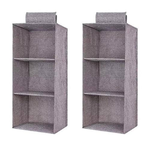 Eioeeklop 2X Kleider Schrank Hängende Aufbewahrungs Tasche Zwischen Schicht Schubladen Typ Kleider BüGel Halter Tragbarer Organisator Hängend (3 Schichten) von Eioeeklop