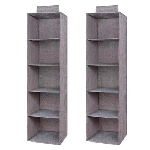 Eioeeklop 2X Kleider Schrank Hängende Aufbewahrungs Tasche Zwischen Schicht Schubladen Typ Kleider Bügel Halter Tragbarer Organisator Hängend (5 Schichten) von Eioeeklop