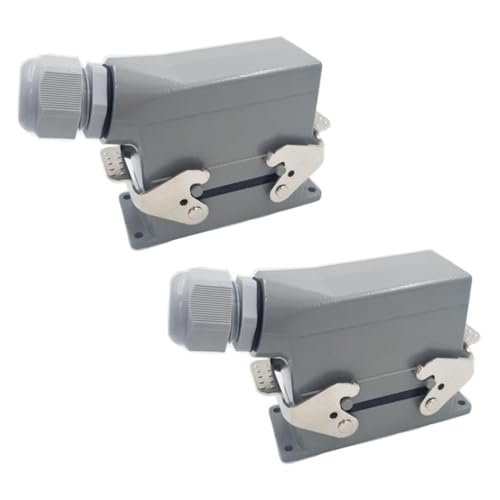 Eioeeklop 2X Rechteckige Hochleistungssteckverbinder HDC HE 10 Core Pin 16A 500V Wasserdichter Luftfahrtstecker Side Line Connector,HDC-HE-010 von Eioeeklop