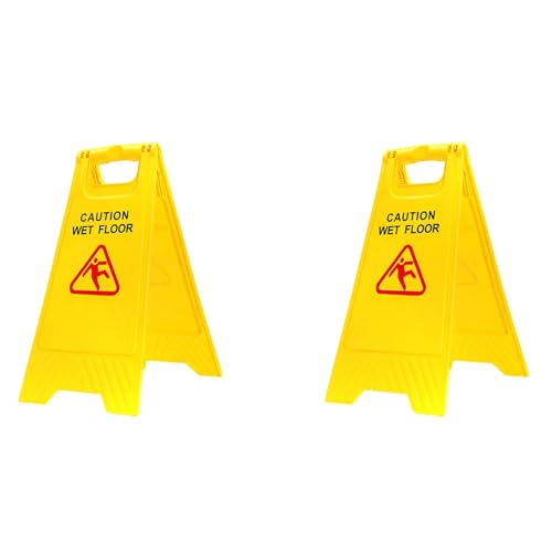 Eioeeklop 2X VORSICHT WET FLOOR Gelbe Warnung Nassbodenschild Sicher Reinigen Glatt Doppelseitiges Dreieckiges Warnschild-Werkzeug Eioeeklop 2X VORSICHT WET FLOOR Gelbe Warnung Nassbodenschild Sicher Reinigen Glatt Doppelseitiges Dreieckiges Warnschild-Werkzeug von Eioeeklop