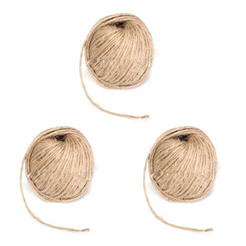 Eioeeklop 3Stück 3 mm Rustikale Schnur Dekoratives Hanfseil Schnur DIY Kabel Fuer 50M Dunkelbraun von Eioeeklop