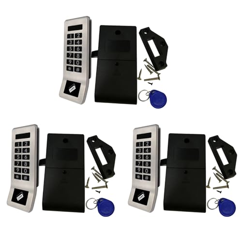 Eioeeklop 3X Edelstahl Platte Digitales Elektronisches RFID & Passwort Tastatur Nummer Schrank TüR Code Schloss mit PULLER von Eioeeklop