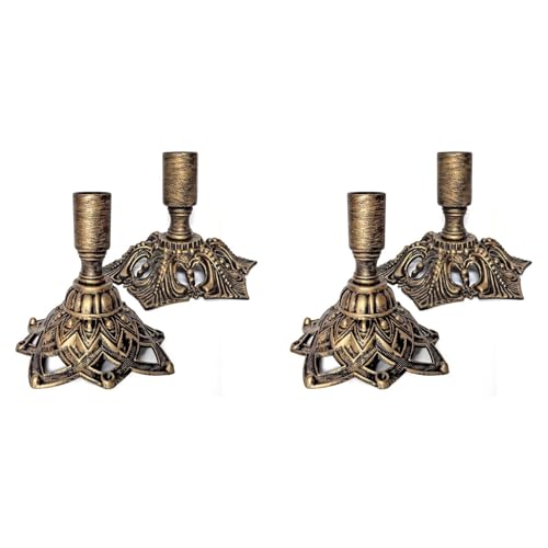 Eioeeklop 4 Stück Kerzenständer, Stabkerzenhalter für Kerzenständer, Goldmessing, Vintage-Kerzenständer Aus Metall Eioeeklop 4 Stück Kerzenständer, Stabkerzenhalter für Kerzenständer, Goldmessing, Vintage-Kerzenständer Aus Metall von Eioeeklop