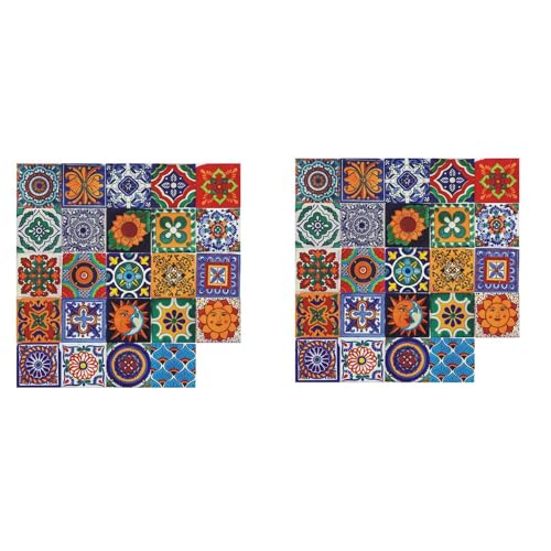 Eioeeklop 48 STÜCK Selbst Klebende Mosaik Ziegel Fliesen 3D Aufkleber Küche Badezimmer Wand Aufkleber -15X15cm von Eioeeklop