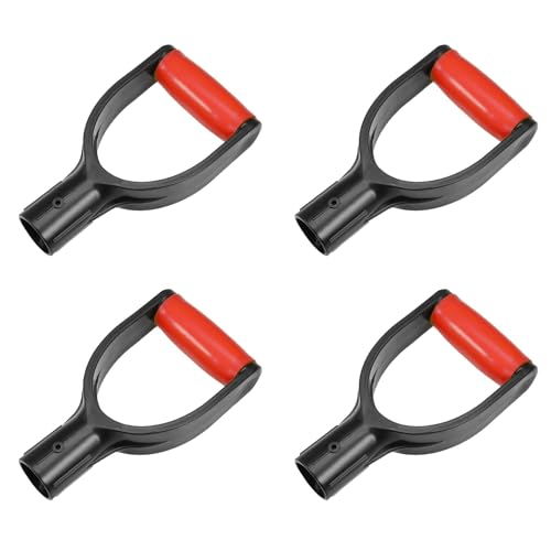 Eioeeklop 4X Kunststoff-Spatenstiel Schaufel D-, 32 mm Innendurchmesser -Schneeschaufel-, Schneeschaufel-Graben (Rot) von Eioeeklop