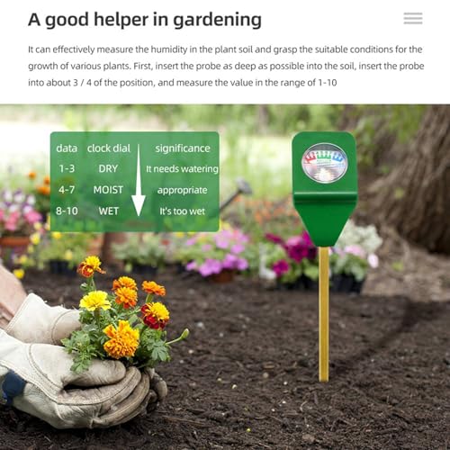 Eioeeklop 5X Mini-Bodenfeuchtemessgerät, Feuchtigkeitstester, Bodenmessgerät, Pflanzenboden-Kit, Feuchtigkeitstester, Testinstrument für Gartenpflanzen von Eioeeklop