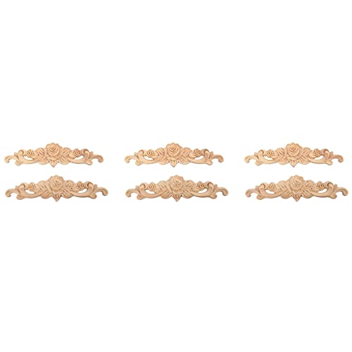 Eioeeklop 6 StÜCke 20 x 5 cm Geschnitzte Lange Onlay Applique Unlackiert Rose TÜR Wohn Kultur Europäischen Stil von Eioeeklop