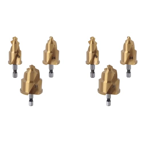 Eioeeklop 6 Stück 20/25/32 mm Stufenbohrer mit Begrenzungs-Schwenknut, PPR-Hebekegelbohrer zum Reiben Von Wasserleitungen von Eioeeklop
