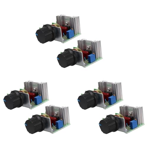 Eioeeklop 6 Stück Drehzahl Regler für Wechselstrom Motor AC 220V 2000W Thyristor Motor Drehzahl Regelung Einstellbarer Leistung Regler von Eioeeklop