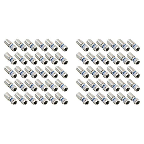 Eioeeklop 60 Stück RG6 F Kompression Anschluss HF Kabel Anschluss Lötfreier Adapter Blau von Eioeeklop