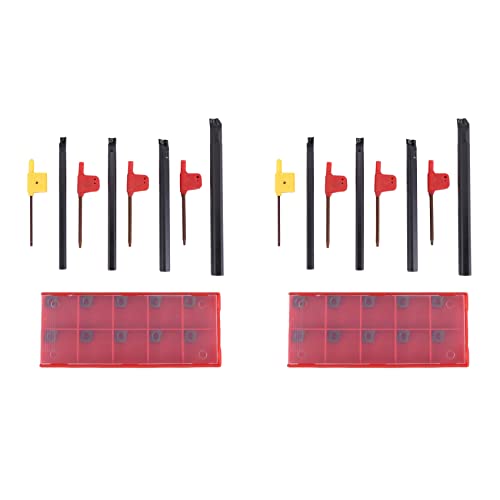 Eioeeklop 8 Satz von 7/8/10 / 12mm Sclcr Drehmaschine Bohrstange Werkzeug Halter + 10Pcs Ccmt 0602 EinsäTze von Eioeeklop