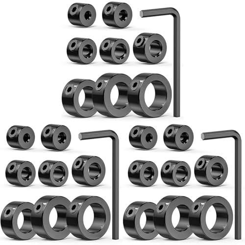 Eioeeklop Bohrstopp-Bit-Kragen-Set, 27-Teiliger Einstellbarer Bohrtiefen-Stop-Kragen-Begrenzungsring mit Karbonstahl-Set für Bohrer Eioeeklop Bohrstopp-Bit-Kragen-Set, 27-Teiliger Einstellbarer Bohrtiefen-Stop-Kragen-Begrenzungsring mit Karbonstahl-Set für Bohrer von Eioeeklop