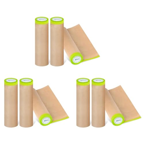 Eioeeklop Vorgeklebtes Abdeckpapier zum Malen, 18 X 50 Fuß Farbabdeckpapier, Klebeband und Drapierpapier für Maler, (9 Rollen) von Eioeeklop