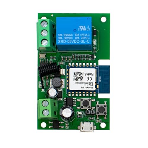 Eioeeklop WLAN-Smart-Switch 7-32 V 10 A Relais-Controller 433RF Garagenöffner Smart Life Tuya APP Selbstsperrendes Relaismodul von Eioeeklop