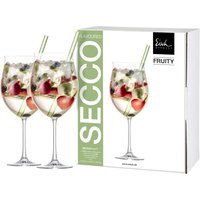 Eisch Germany Cocktailglas "SECCO FLAVOURED", (Set, 2 tlg., 2 Gläser im Geschenkkarton), Fruity, mit grünem Glashalm, 2-teilig von Eisch Germany