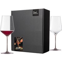 Eisch Germany Rotweinglas "RAVI PLATIN, Made in Germany", (Set, 2 tlg., 2 Bordeauxgläser im Geschenkkarton), in Handarbeit veredelt mit echtem Platin, 620ml, 2-teilig von Eisch Germany