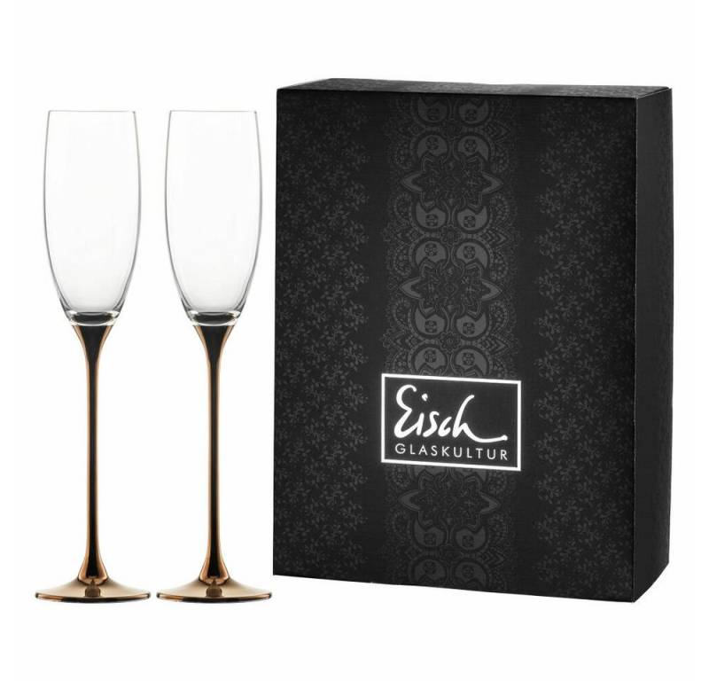 Eisch Germany Sektglas 2er Set Kupfer Champagner Exklusiv, Kristallglas von Eisch Germany