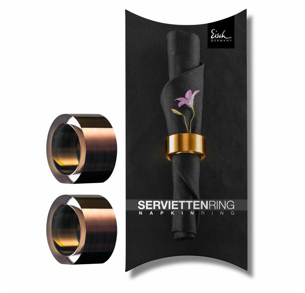 Eisch Germany Serviettenring 2er Set Kupfer 50 mm, Glas von Eisch Germany