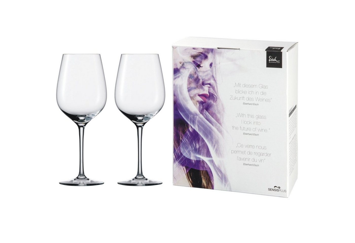 Eisch Germany Weinglas Superior SensisPlus Rotwein 2er Geschenkkarton, Kristallglas von Eisch Germany