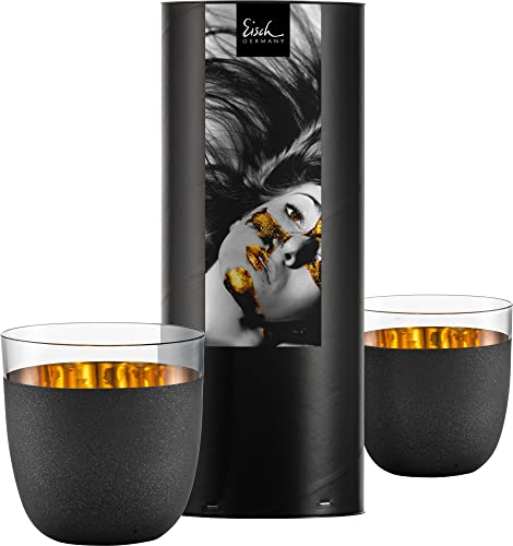 2 x Eisch - Cosmo Gold, "Becher 104/15" 2 Becher in Geschenkröhre (70510416) von EISCH