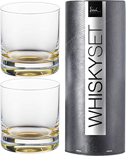 Set 2 Whisky Tumbler 400ml/H.95mm -in Geschenkröhre- 500/14 gold GENTLEMAN Eisch Glas von Eisch Glaskultur