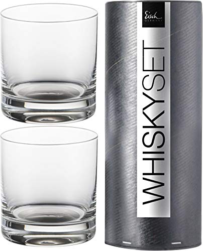 Set 2 Whisky Tumbler 400ml/H.95mm -in Geschenkröhre- 500/14 platin GENTLEMAN Eisch Glas von Eisch Glaskultur