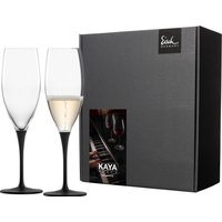 Eisch Germany Champagnerglas "KAYA BLACK", (Set, 2 tlg., 2 Champagnergläser im Geschenkkarton), in Handarbeit Schiefer- Glasur, 278 ml, 2-teilig, Made in Germany von Eisch Germany