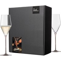 Eisch Germany Champagnerglas "RAVI PLATIN", (Set, 2 tlg., 2 Champagnergläser im Geschenkkarton), in Handarbeit veredelt mit echtem Platin, 260ml, 2tlg, Made in Germany von Eisch Germany