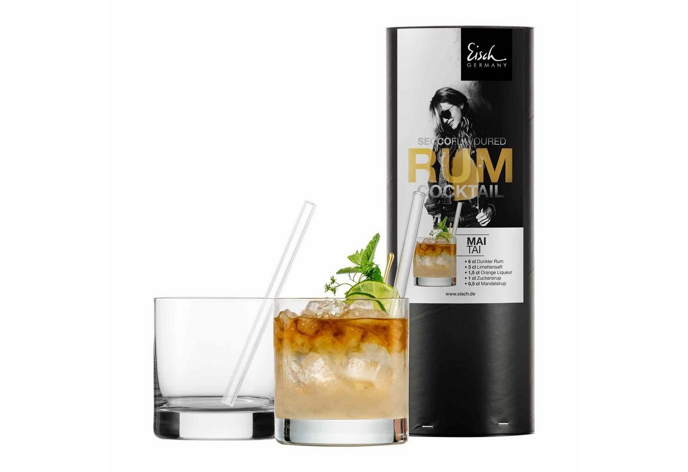 Eisch Cocktailglas Secco Flavoured Rum Cocktail Gläser 400 ml 4er Set, Glas von Eisch