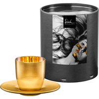 Eisch Germany Espressoglas "COSMO COLLECT, 100 ml, Made in Germany", (Set, 2 tlg., Espressoglas mit Untertasse im Geschenkkarton), m. Untertasse, in Handarbeit mit glänzendem und mattem Gold veredelt von Eisch Germany