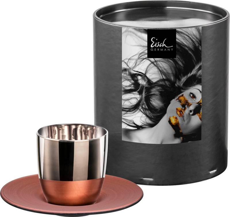 Eisch Germany Espressoglas COSMO COLLECT, Made in Germany, Kristallglas, mit Untertasse, in Handarbeit mit Platin veredelt, 100 ml von Eisch Germany