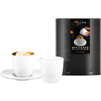 Eisch Germany Espressoglas "COSMO PURE WHITE", (Set, 3 tlg., Espressoglas, Untertasse und Kännchen im Geschenkkarton), in Handarbeit mit 24karätigem Gold veredelt, 100 ml, Made in Germany von Eisch Germany